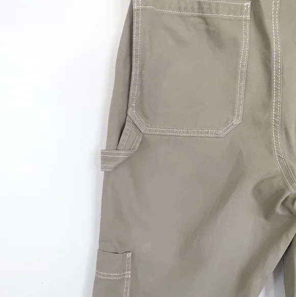 H&M Women's Olive Green Wide Leg Highrise Cargo Jeans Size 14 - Picture 8 of 12